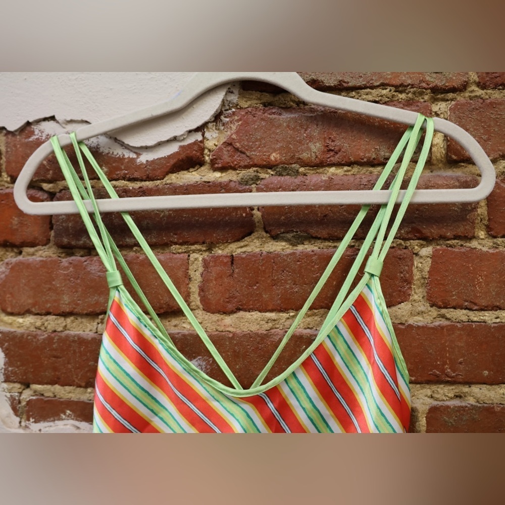 Romantic Moods vintage striped satin nightgown - Picture 2 of 4